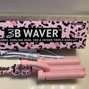 NIB Beachwaver 3B Waver Triple Barrel Curling Iron PINK